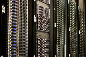 Rack servers in a data center.