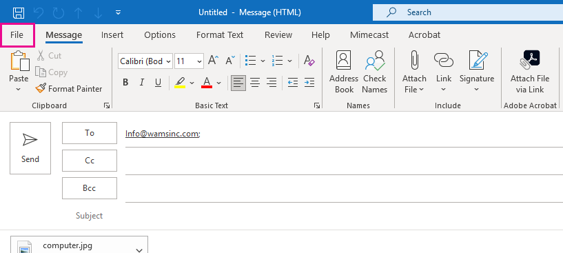 reduce outlook email file size